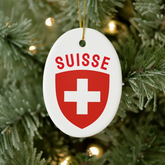 Suisse (Schweiz, Fransk) Julgransprydnad Keramik (Träd)