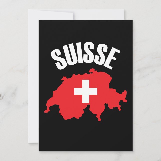 Suisse Schweiz Karta Flagga (Framsida)