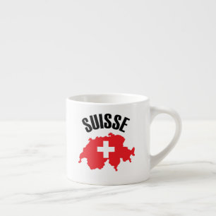 Suisse Schweiz Karta Flagga Espressomugg