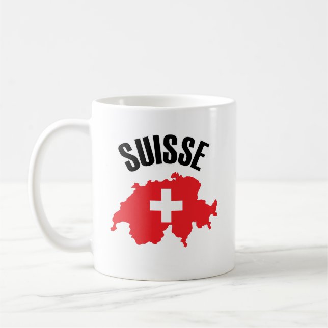Suisse Schweiz Karta Flagga Kaffemugg (Vänster)