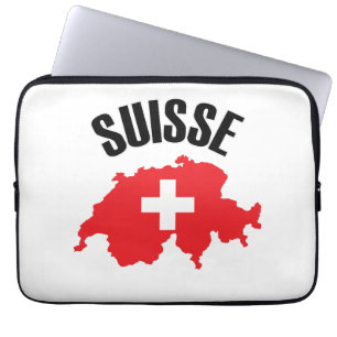 Suisse Schweiz Karta Flagga Laptop Fodral