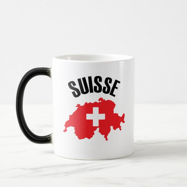 Suisse Schweiz Karta Flagga Magisk Mugg (Vänster)