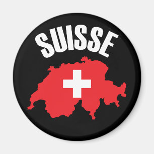 Suisse Schweiz Karta Flagga Magnet