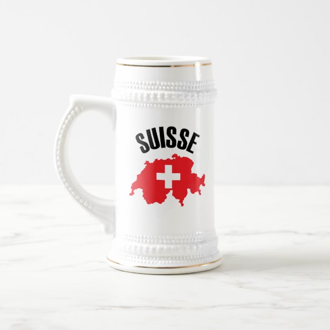Suisse Schweiz Karta Flagga Sejdel (Vänster)