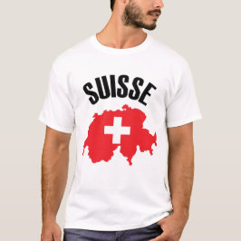 Suisse Schweiz Karta Flagga T Shirt