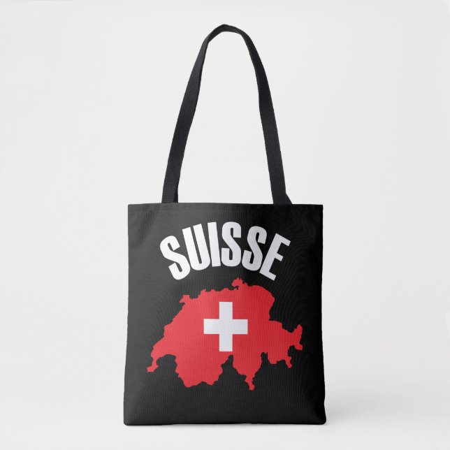 Suisse Schweiz Karta Flagga Tygkasse (Framsida)