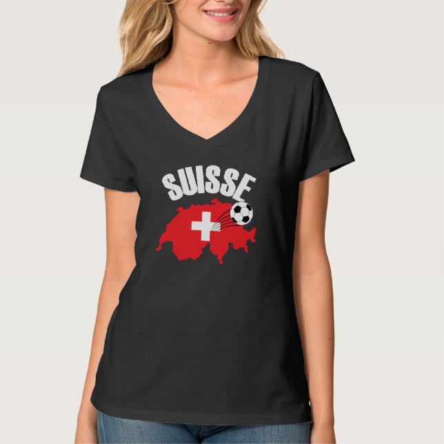 Suisse Schweiz Karta Ocer T Shirt (Framsida)
