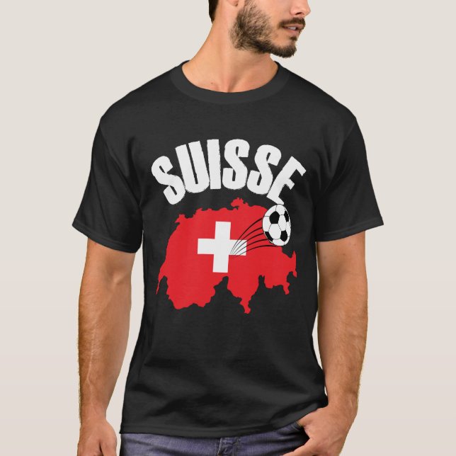 Suisse Schweiz Karta Ocer T Shirt (Framsida)
