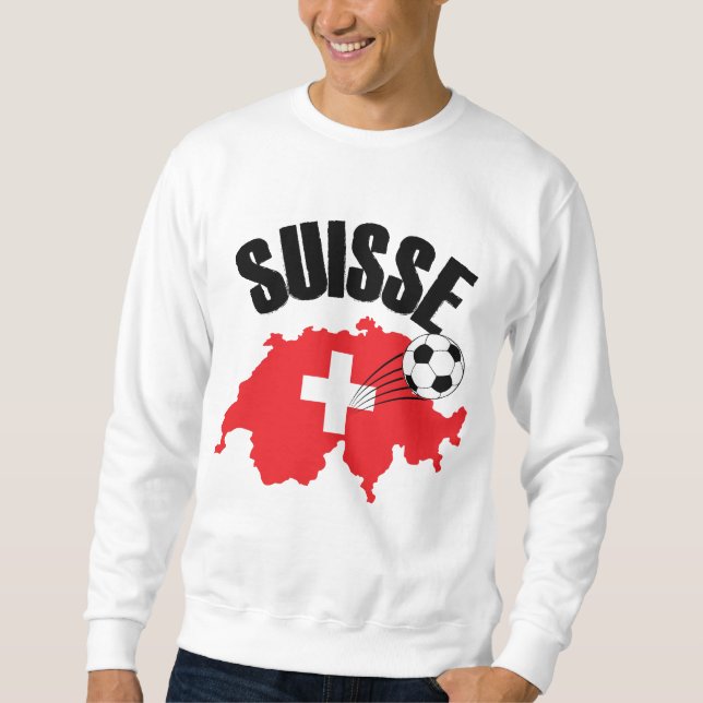 Suisse Schweiz Karta Swiss Ocer Lång Ärmad Tröja (Framsida)