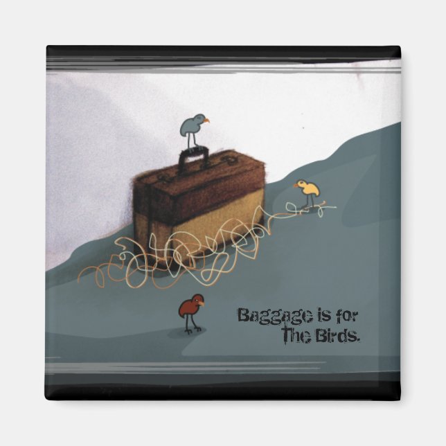 Suitcase Birds Magnet (Framsidan)