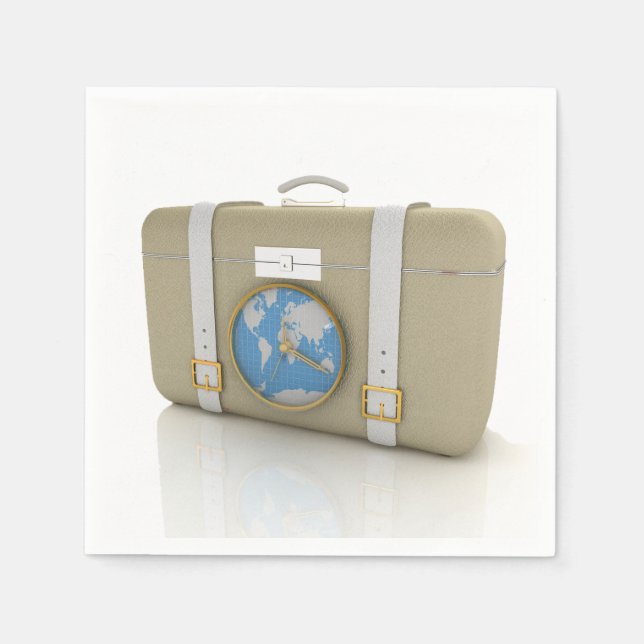 Suitcase for Travel Papper Napkins Pappersservett (Framsidan)