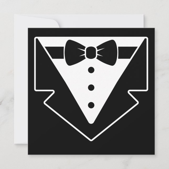 Suited Up & Stylish – Tuxedo-Themed Card Julkort (Framsida)