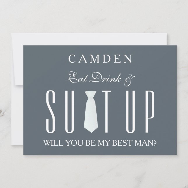 Suitup Kommer du att bli min bestman Inbjudningar (Framsida)