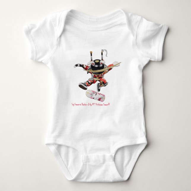 Suji Samurai Skater v5 - NFT Artisans SamurAI Baby T Shirt (Framsida)