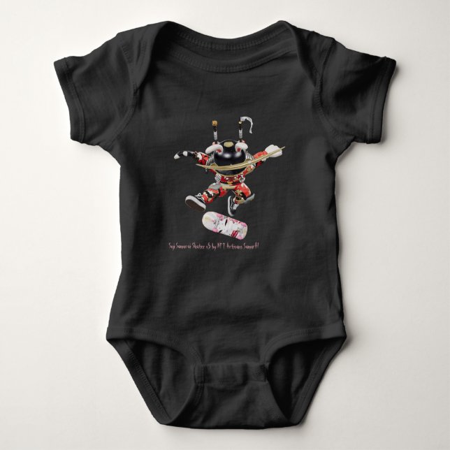 Suji Samurai Skater v5 - NFT Artisans SamurAI Baby T Shirt (Framsida)
