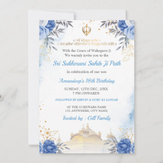 Sukhmani Sahib Path Birthday Card Inbjudningar