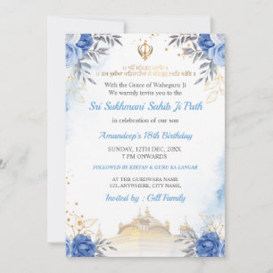 Sukhmani Sahib Path Födelsedagskort Inbjudningar