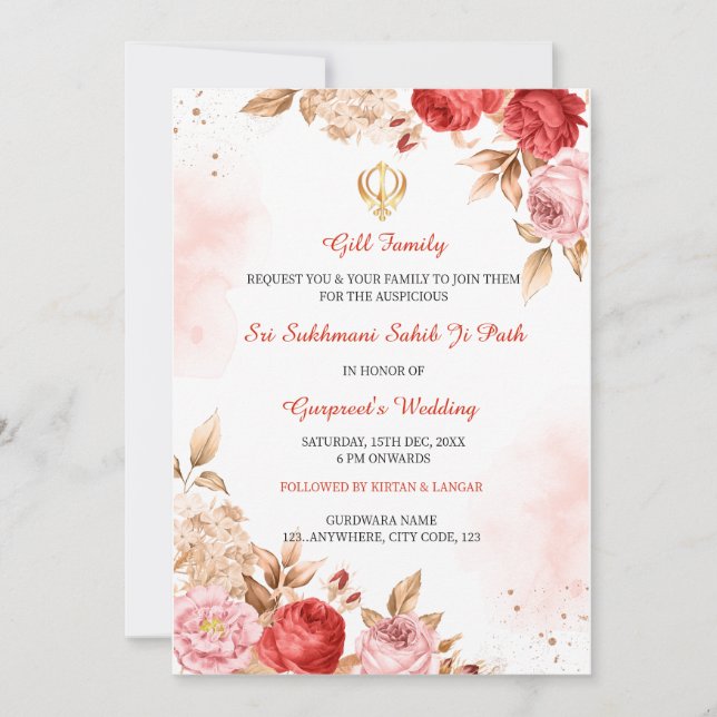 Sukhmani Sahib Path-inbjudan, Akhand Path-inbjudan Inbjudningar (Framsida)