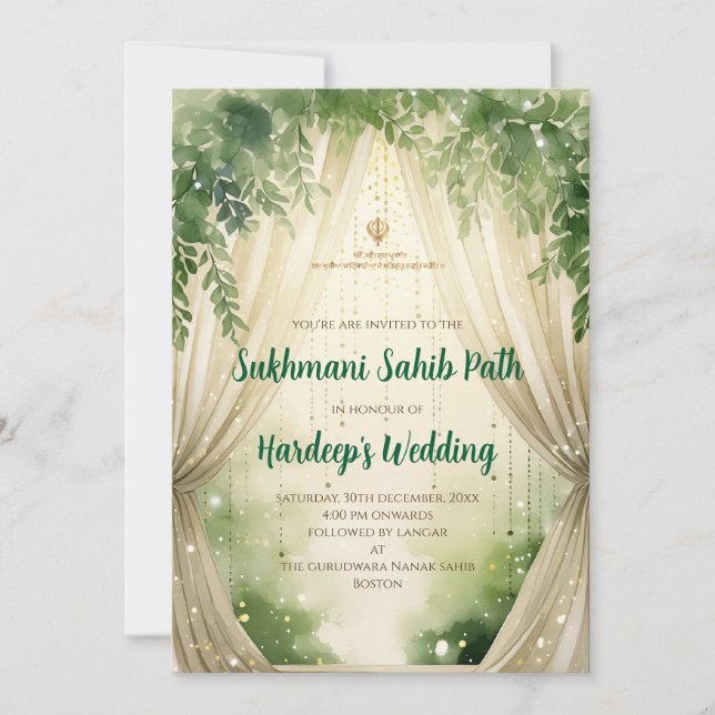 Sukhmani Sahib Väg inbjudan & Digital Akhand Väg (Framsida)