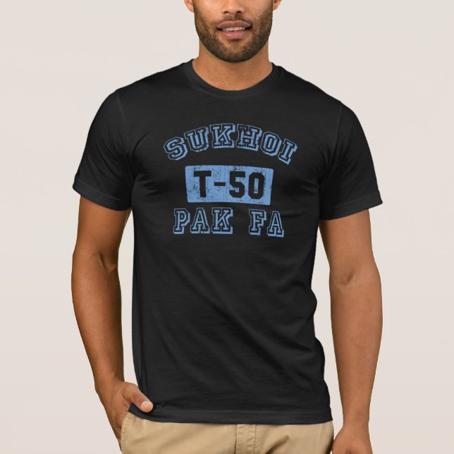 Sukhoi PAK FA - BLÅTT Tee Shirt (Framsida)