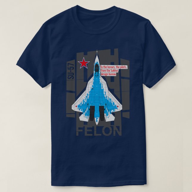 Sukhoi Su57 Rysk multirollkämpe T Shirt (Design framsida)
