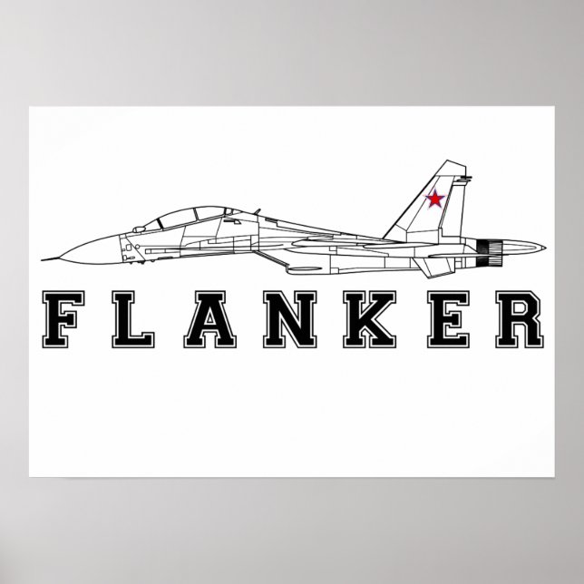 SUKHOI SU-30 FLANKER RUSSIAN LUFT FORCE JET FIGHTE POSTER (Framsidan)
