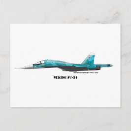 Sukhoi SU-34 jet-kombattant Vykort