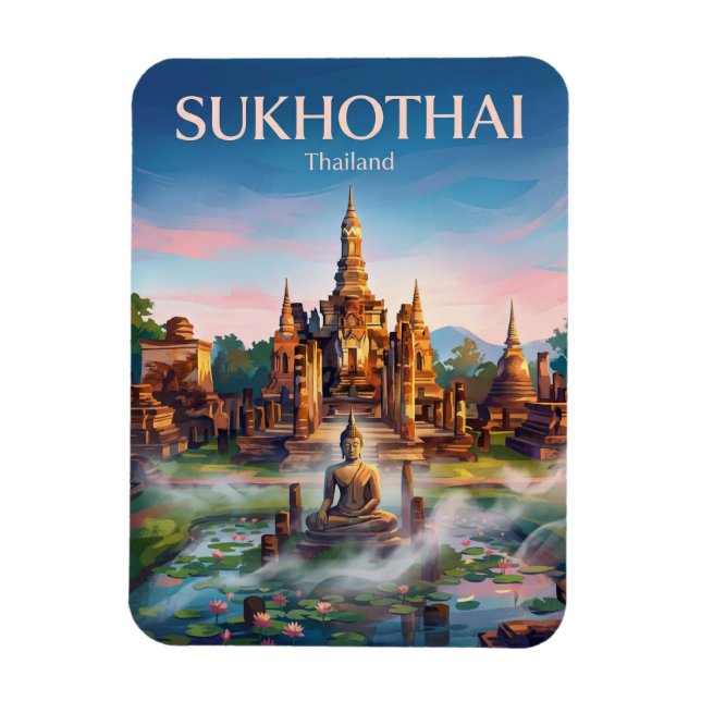 Sukhothai historiska park Thailand Magnet (Vertikal)