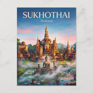 Sukhothai historiska park Thailand Vykort