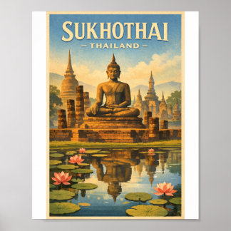 Sukhothai Thailand Resa – Forntida Kulturarv Poster