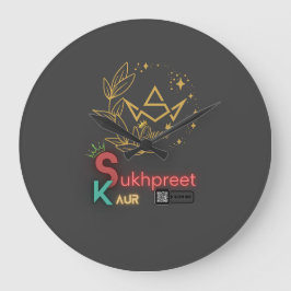 Sukhpreet Kaur Anpassningsbar Wall Clock | Elegant Stor Klocka