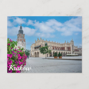 Sukiennice på huvudtorget i Krakow, Polen Vykort