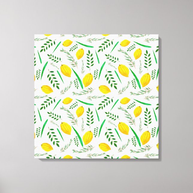Sukkah, sukkot, Etrog, judiska helgdagar, shofar Canvastryck (Framsida)