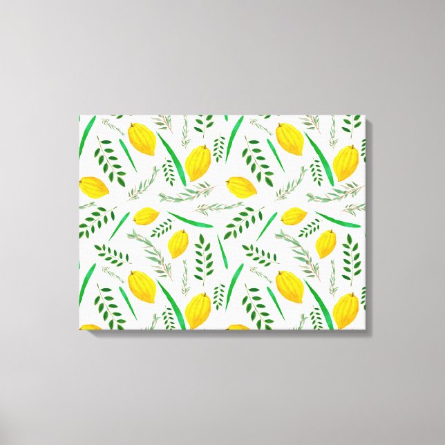 Sukkah, sukkot, Etrog, judiska helgdagar, shofar Canvastryck (Framsida)