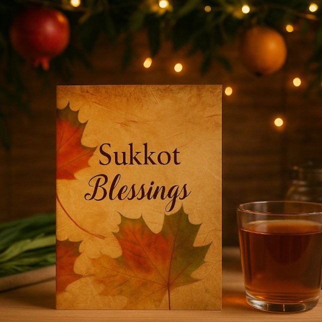 Sukkot Blessings Maple Löv Hälsningskort (Skapare uppladdad)
