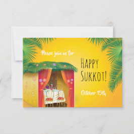 Sukkot-fest Sukkah Lulav & Etrog Akvarell Inbjudningar