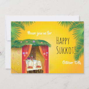 Sukkot-fest Sukkah Lulav & Etrog Akvarell Julkort