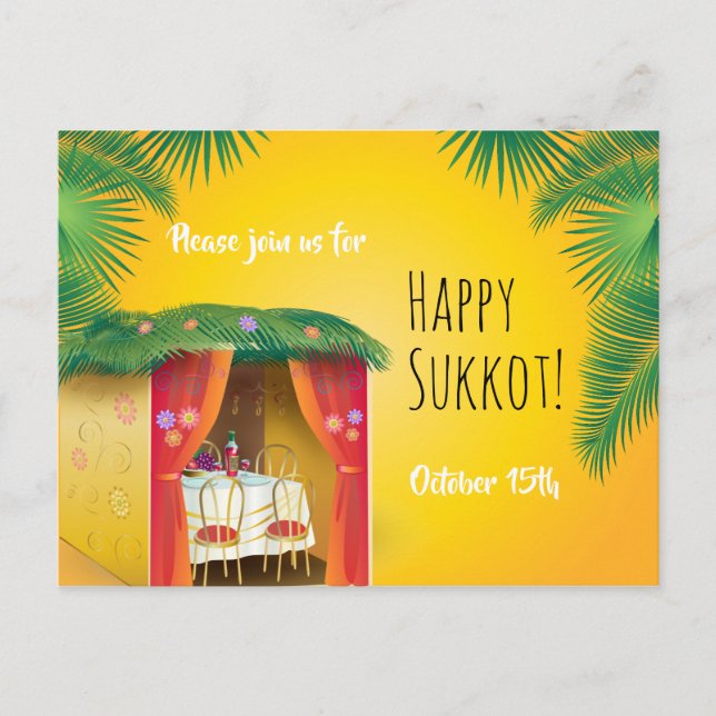 Sukkot-festival festlighet Sukkah Lulav & Etrog in Vykort (Framsida)