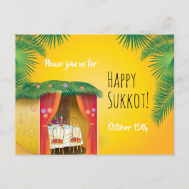 Sukkot-festival firar Sukkah Lulav & Etrog-inbjuda Vykort