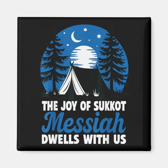 Sukkot Glädje Messias Bor Hos Oss Judisk Ho Magnet (Framsidan)