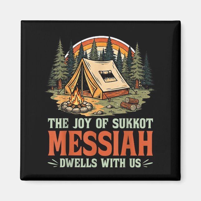 Sukkot Glädje Messias Bor Hos Oss Judisk Ho Magnet (Framsidan)