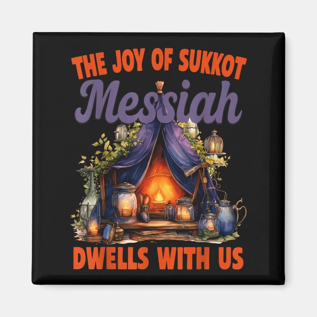 Sukkot Glädje Messias Bor Hos Oss Judisk Ho Magnet (Framsidan)