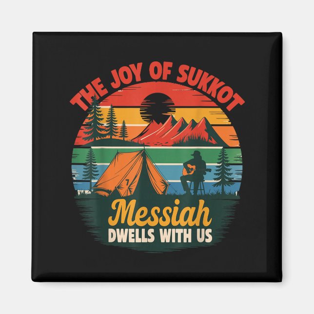 Sukkot Glädje Messias Bor Hos Oss Judisk Ho Magnet (Framsidan)