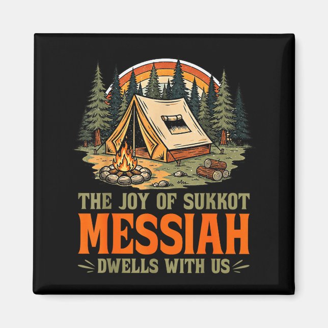 Sukkot Glädje Messias Bor Hos Oss Judisk Ho Magnet (Framsidan)
