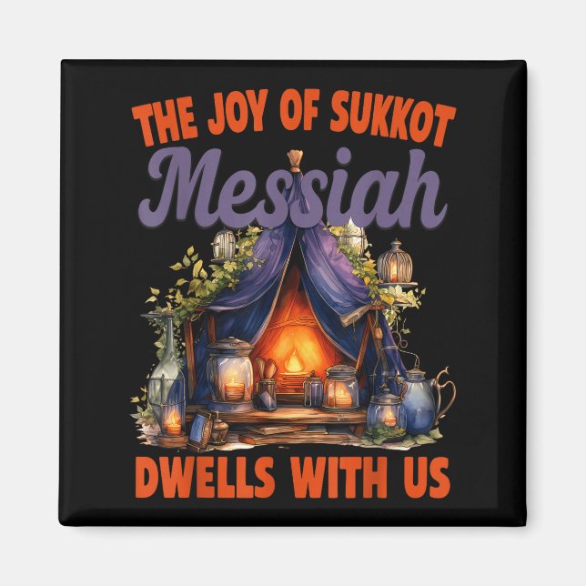 Sukkot Glädje Messias Bor Hos Oss Judisk Ho Magnet (Framsidan)