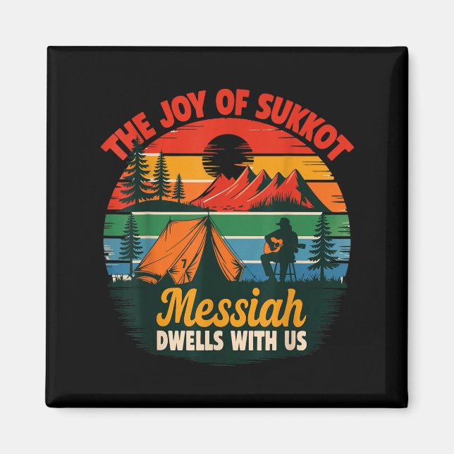 Sukkot Glädje Messias Bor Hos Oss Judisk Ho Magnet (Framsidan)