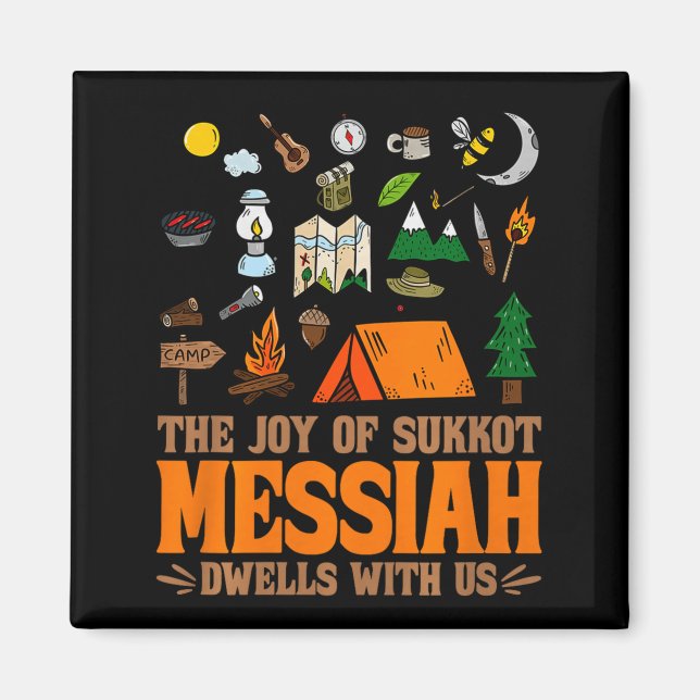 Sukkot Glädje Messias Bor Hos Oss Judisk Ho Magnet (Framsidan)