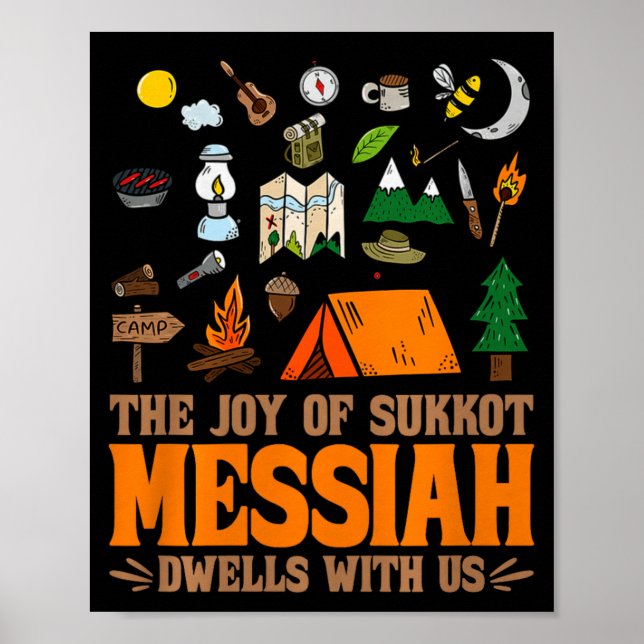 Sukkot Glädje Messias Bor Hos Oss Judisk Ho Poster (Framsidan)