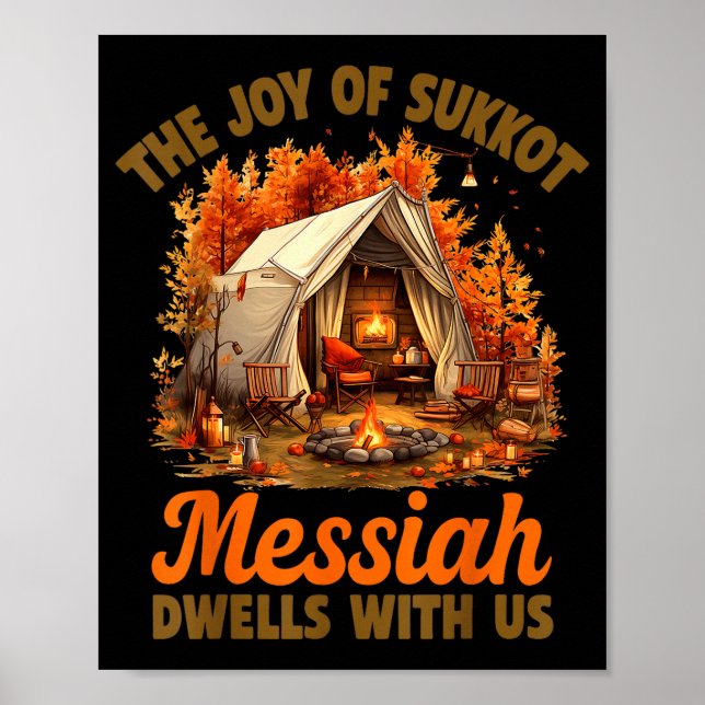 Sukkot Glädje Messias Bor Hos Oss Judisk Ho Poster (Framsidan)