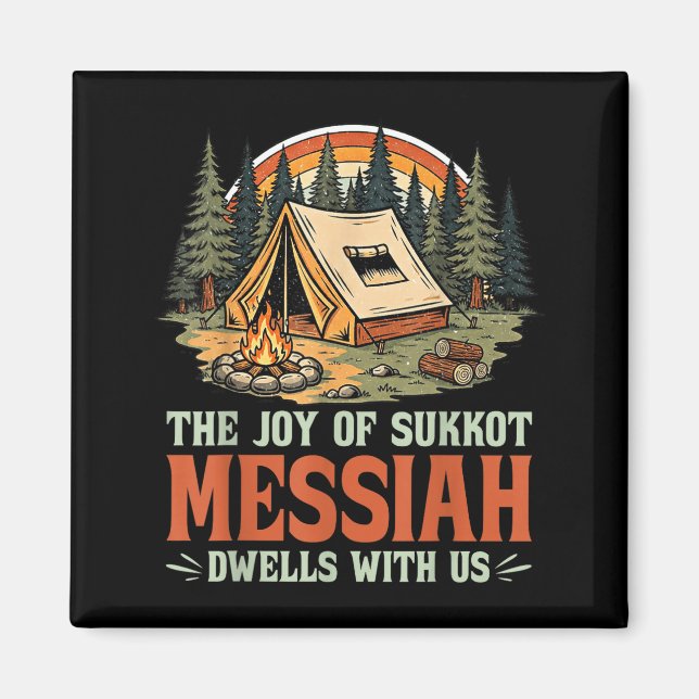 Sukkot Glädje Messias Bor Hos Oss Judisk Högtid Magnet (Framsidan)